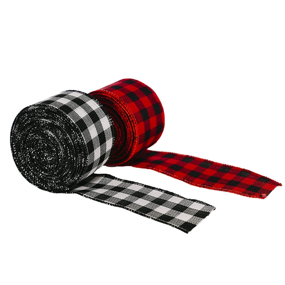 Black And White Red Lattice Ribbon