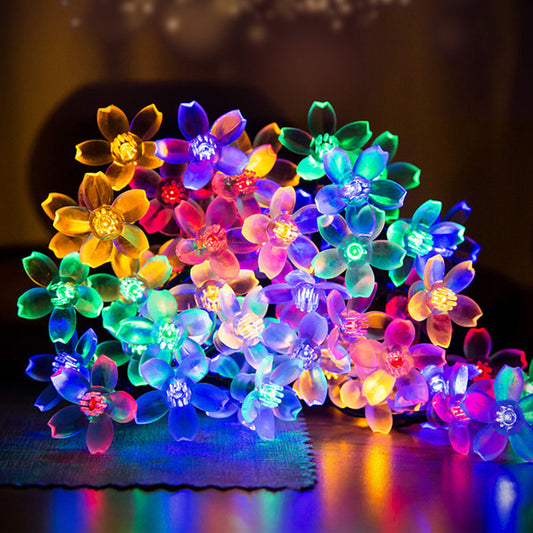 Solar-powered String Flowers Flashing Light