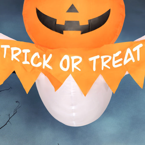 Inflatables Window Sticker Ghost With Orange Face