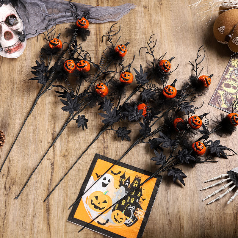Black Horror Pumpkin Twig Cutting Bouquet