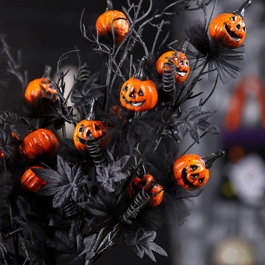 Black Horror Pumpkin Twig Cutting Bouquet
