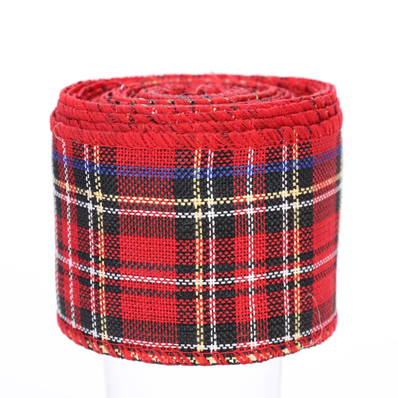 Colorful Lattice Ribbon, Iron Wire Edging