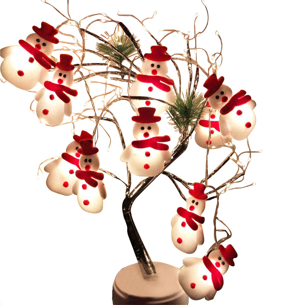 Snowman Christmas Tree LED Garland String Lights