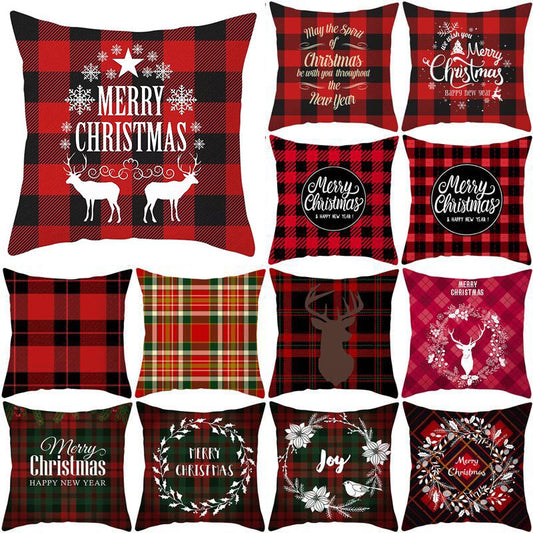 Festival Festive Linen Printing Pillow Cover