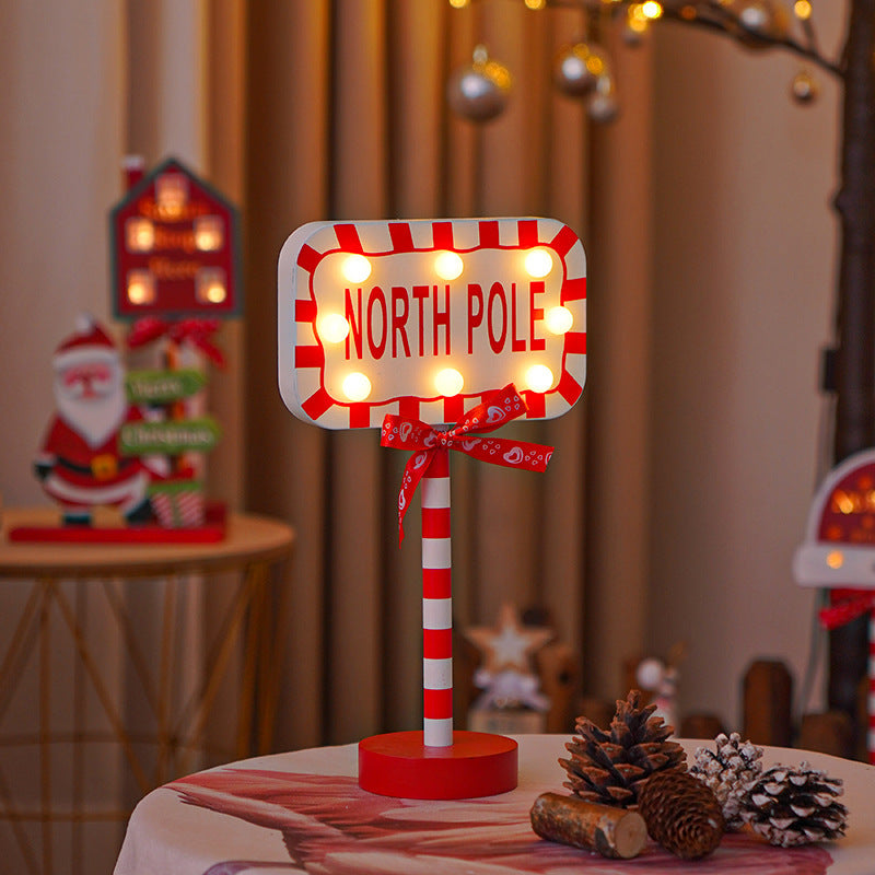 Road STOP Wooden Lamp