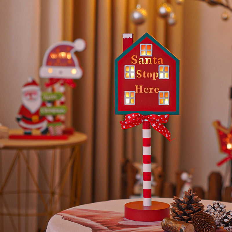 Road STOP Wooden Lamp