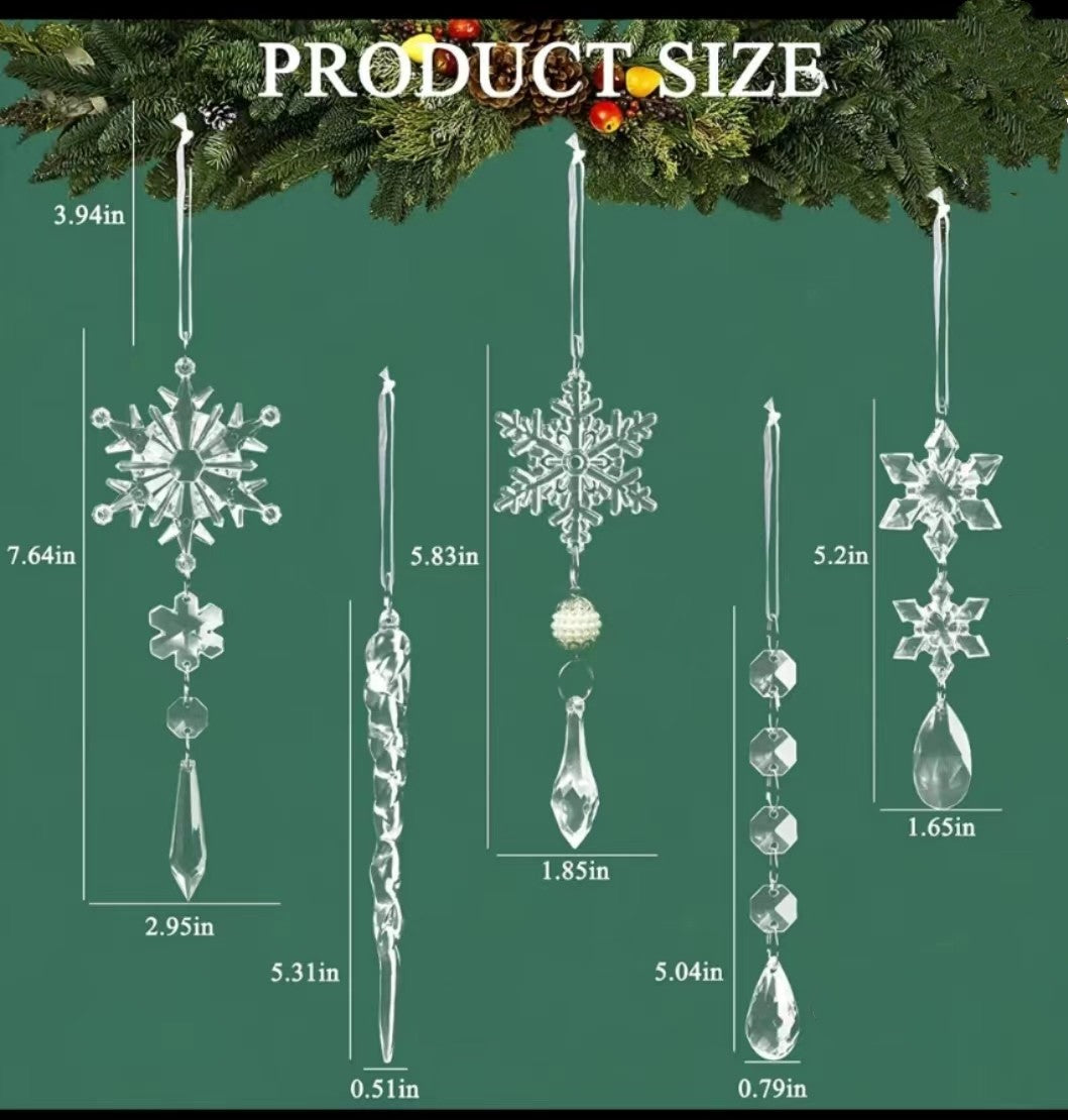 Acrylic Ice Strip Xmas Ornaments