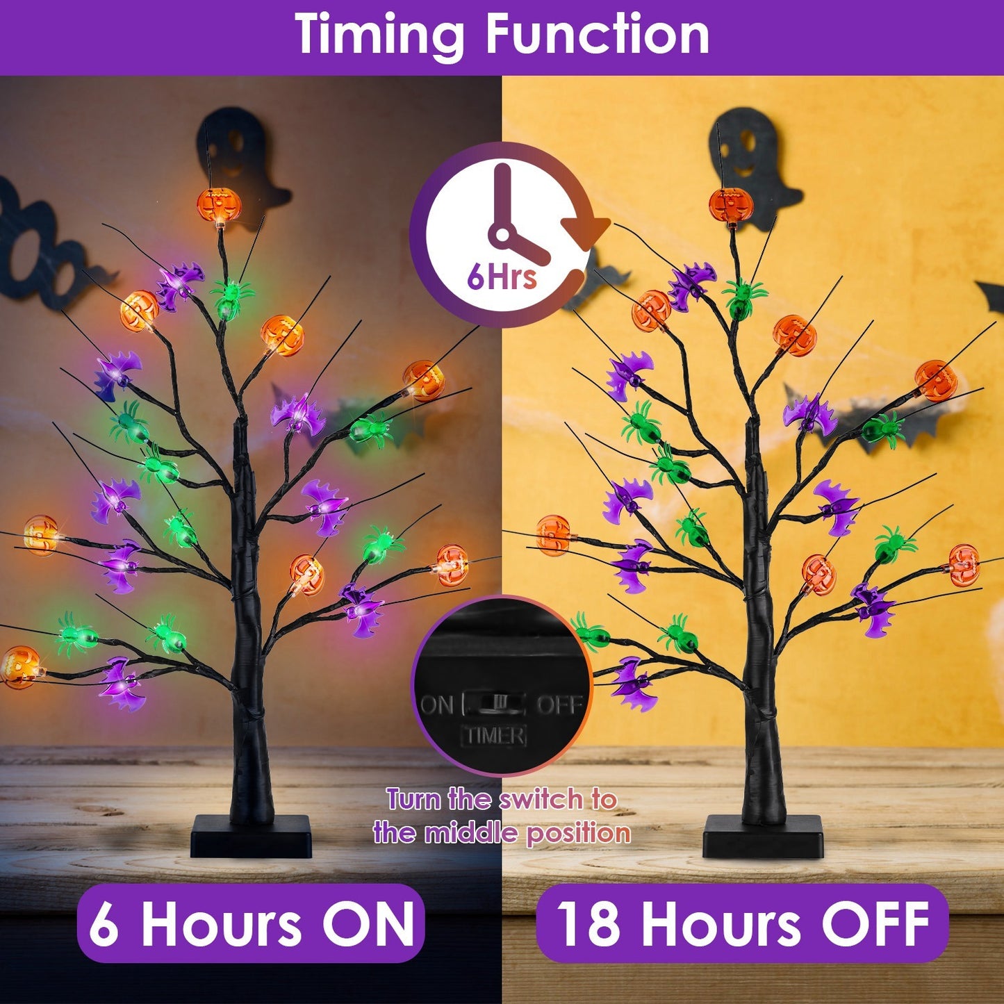 2Pack 1.97FT Lighted Halloween