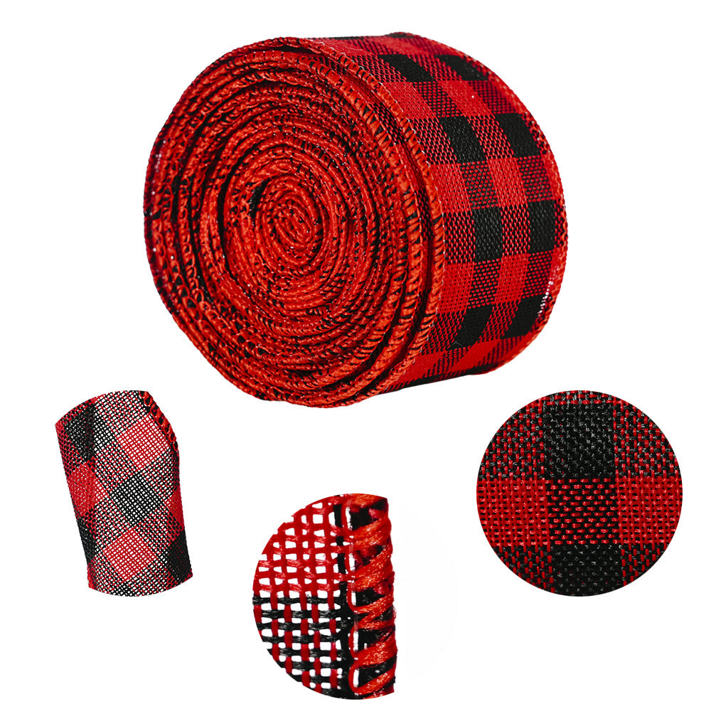 Black And White Red Lattice Ribbon