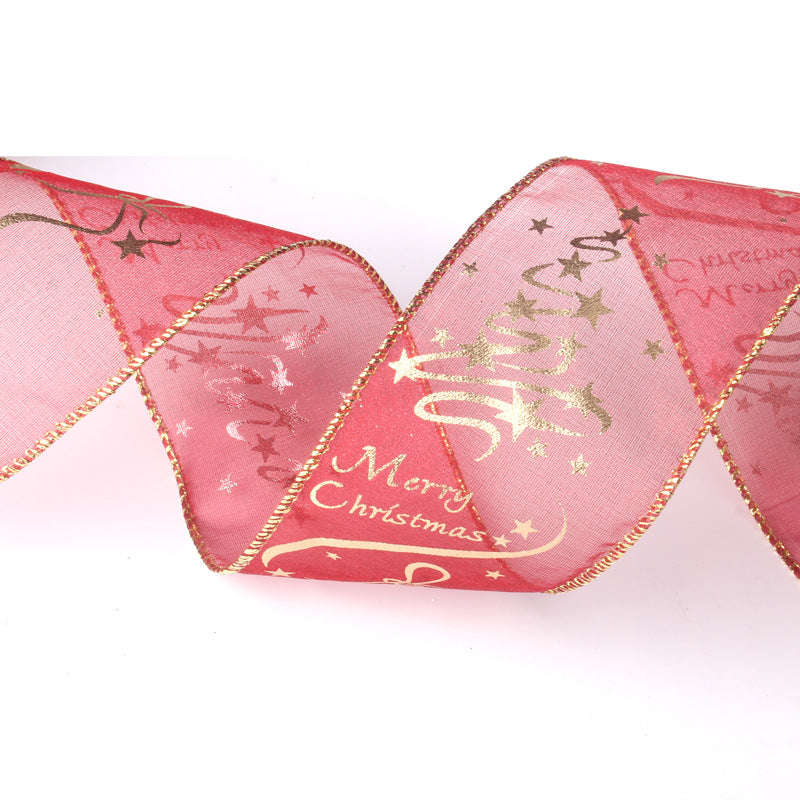 Red Gold Christmas Ribbon