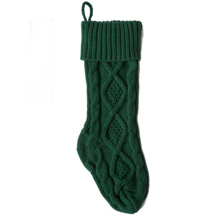 A Knitted Wool Diamond Socks