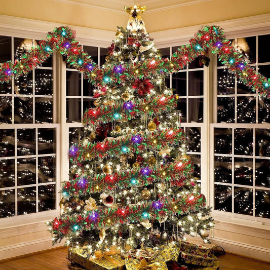Christmas Ribbon Lights String Silk Party Decoration