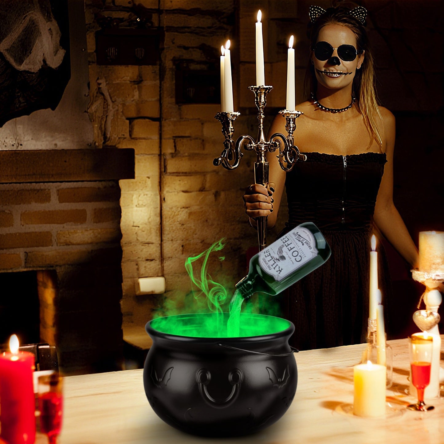 Floating Bottle & Witches Cauldron