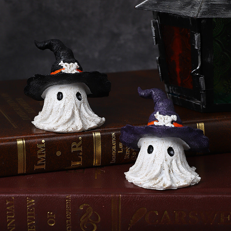 Wizard Hat Ghost Ornaments