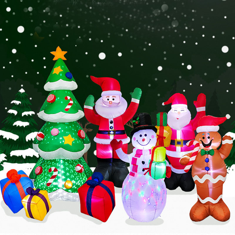 Glowing Santa Snowman Inflatable Doll