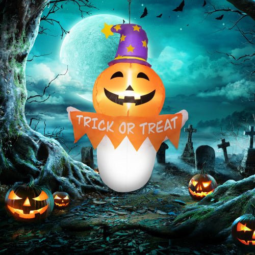 Inflatables Window Sticker Ghost With Orange Face