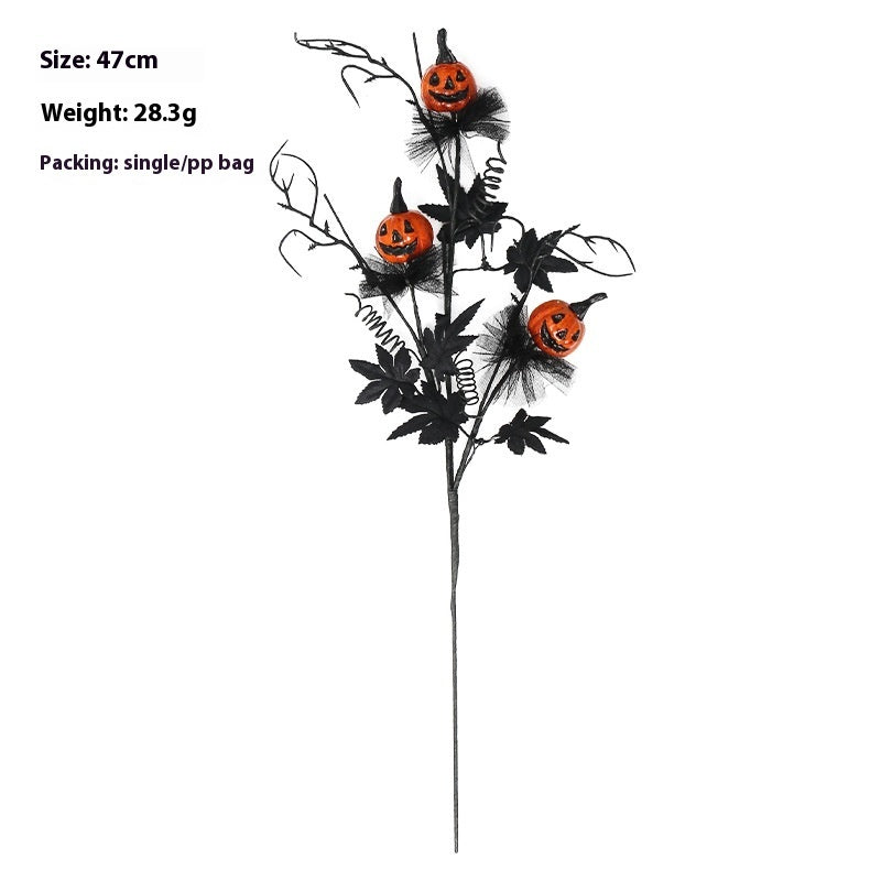Black Horror Pumpkin Twig Cutting Bouquet