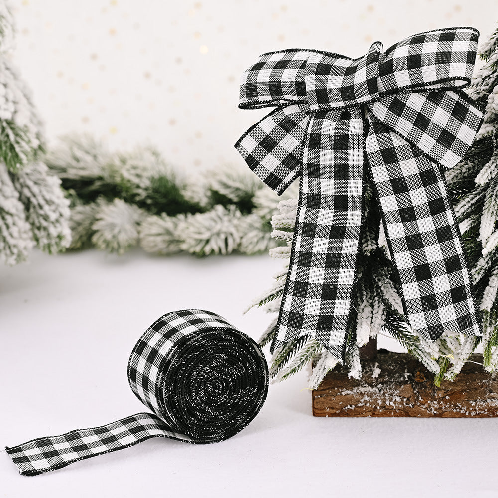 Black And White Red Lattice Ribbon