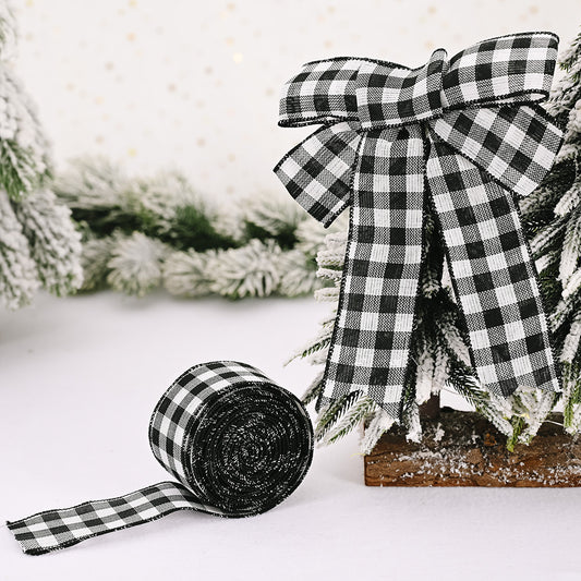 Black And White Red Lattice Ribbon