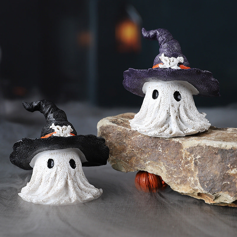 Wizard Hat Ghost Ornaments
