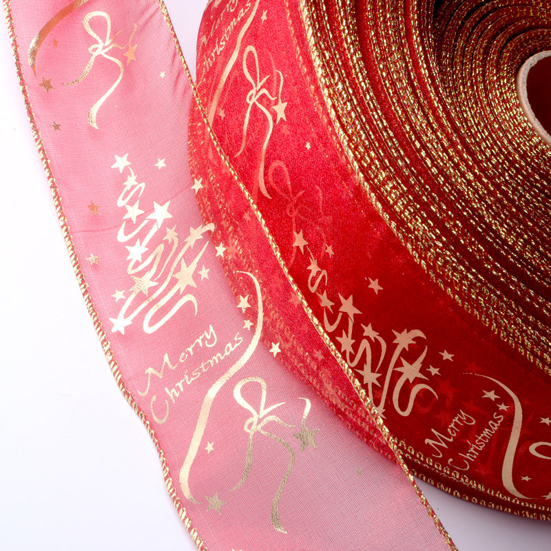 Red Gold Christmas Ribbon