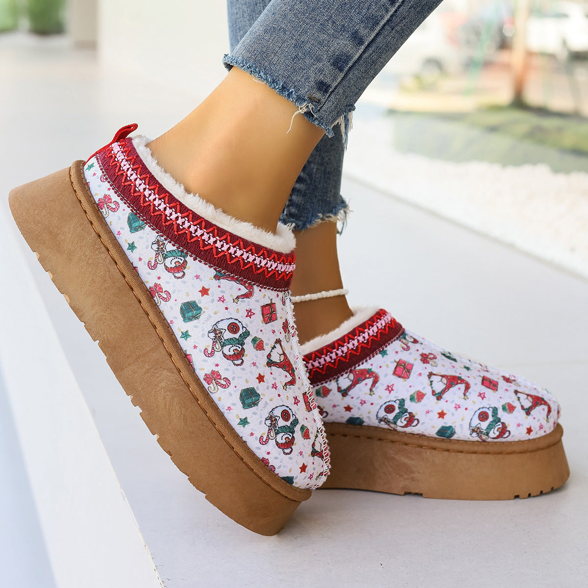 Cartoon Print Ankle Boots