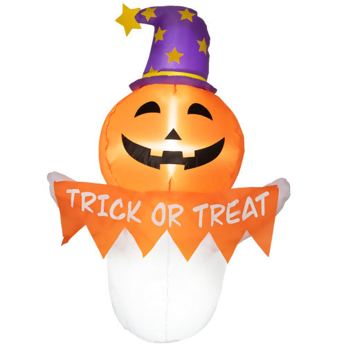 Inflatables Window Sticker Ghost With Orange Face