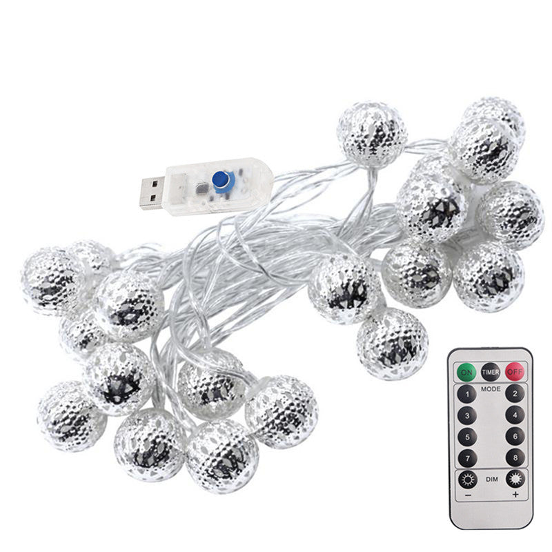 USB Eight Functions Remote Control Colorful Ball Christmas Lights