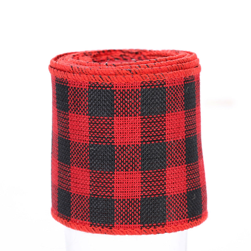 Colorful Lattice Ribbon, Iron Wire Edging