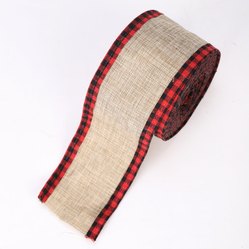 Colorful Lattice Ribbon, Iron Wire Edging
