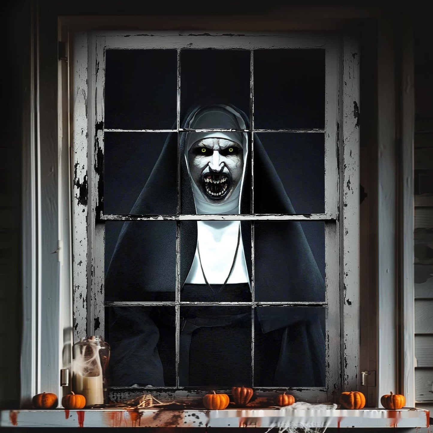 3D Witch Halloween Window Cover