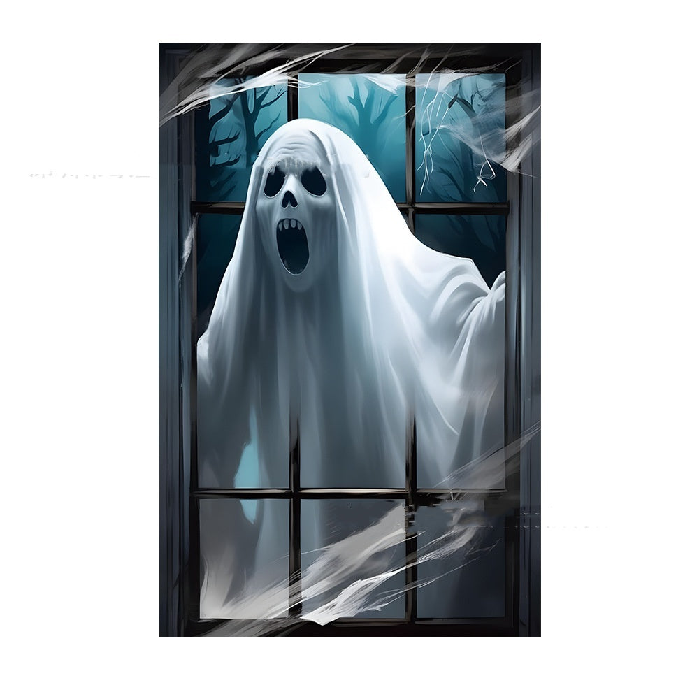 3D Witch Halloween Window Cover